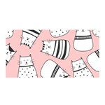 Cute Cats Cartoon Seamless-pattern Satin Wrap 35  x 70  Front