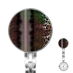 Leopard Animal Shawl Honeycomb Stainless Steel Nurses Watch by Vaneshop