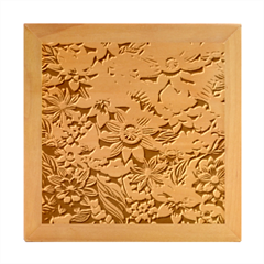 Flower Bloom Embossed Pattern Wood Photo Frame Cube by Vaneshop