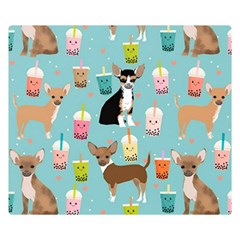 Chihuahua Bubble Kawaii Boba Tea Cute Dog Two Sides Premium Plush Fleece Blanket (small) by Wav3s