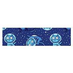 Cat Spacesuit Space Suit Astronaut Pattern Oblong Satin Scarf (16  X 60 ) by Wav3s