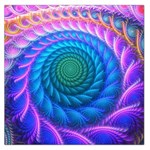 Peacock Feather Fractal Square Satin Scarf (36  x 36 ) Front
