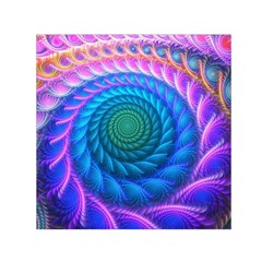 Peacock Feather Fractal Square Satin Scarf (30  X 30 ) by Wav3s