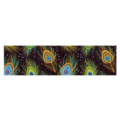 Pattern Feather Peacock Oblong Satin Scarf (16  X 60 ) by Wav3s