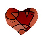 Mazipoodles In The Frame - Reds Standard 16  Premium Flano Heart Shape Cushions Back