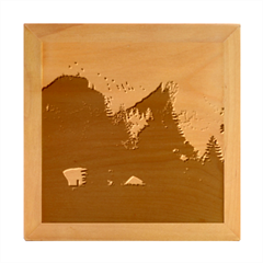 Japan Art Illustration Wood Photo Frame Cube by Grandong