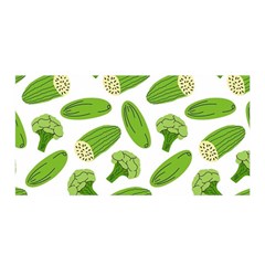 Vegetable Pattern With Composition Broccoli Satin Wrap 35  X 70  by Grandong