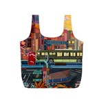 The City Style Bus Fantasy Architecture Art Full Print Recycle Bag (S) Back