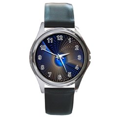 Abstract Background Pattern Round Metal Watch by Cowasu