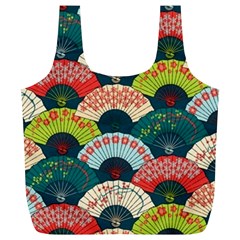Japanese Fans Bright Pattern Full Print Recycle Bag (xl) by Cowasu