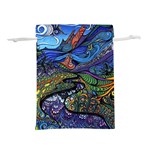 Psychedelic Landscape Lightweight Drawstring Pouch (L) Front