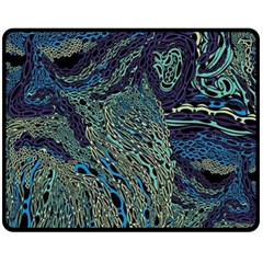 Dark Psychedelic Two Sides Fleece Blanket (medium) by Cowasu
