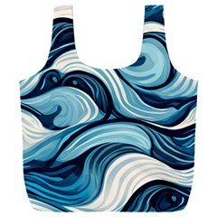 Pattern Ocean Waves Arctic Ocean Blue Nature Sea Full Print Recycle Bag (xxxl) by Ndabl3x