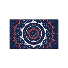 Mandala Orange Navy Sticker Rectangular (100 Pack) by Ndabl3x