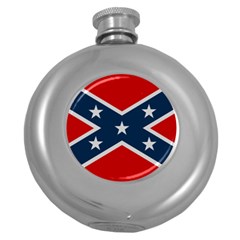 Rebel Flag  Round Hip Flask (5 Oz) by Jen1cherryboot88