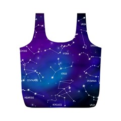 Realistic Night Sky With Constellations Full Print Recycle Bag (m) by Cowasu