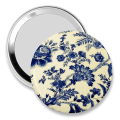 Vintage Blue Drawings On Fabric 3  Handbag Mirrors by Amaryn4rt