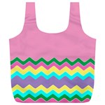Easter Chevron Pattern Stripes Full Print Recycle Bag (XL) Back