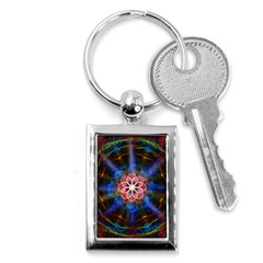 Mandala Pattern Kaleidoscope Key Chain (rectangle) by Simbadda