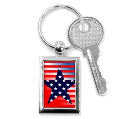 Patriotic American Usa Design Red Key Chain (rectangle) by Celenk