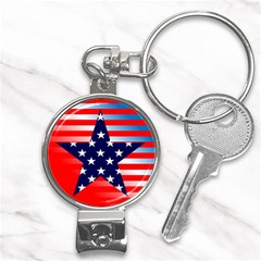 Patriotic American Usa Design Red Nail Clippers Key Chain by Celenk