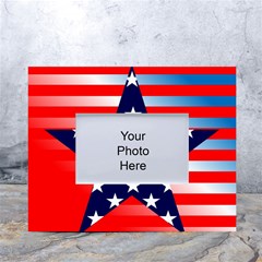 Patriotic American Usa Design Red White Tabletop Photo Frame 4 x6  by Celenk