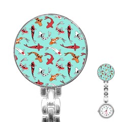 Pattern-with-koi-fishes Stainless Steel Nurses Watch by uniart180623