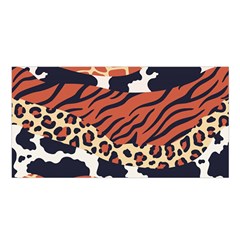 Mixed-animal-skin-print-safari-textures-mix-leopard-zebra-tiger-skins-patterns-luxury-animals-textur Satin Shawl 45  X 80  by uniart180623