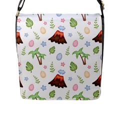 Cute-palm-volcano-seamless-pattern Flap Closure Messenger Bag (l) by uniart180623