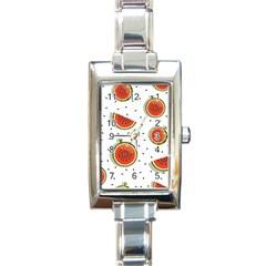 Seamless-background-pattern-with-watermelon-slices Rectangle Italian Charm Watch by uniart180623