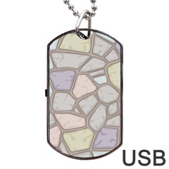 Cartoon-colored-stone-seamless-background-texture-pattern Dog Tag Usb Flash (two Sides) by uniart180623