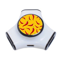 Chili-vegetable-pattern-background 3-port Usb Hub by uniart180623