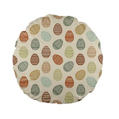 Seamless-pattern-colorful-easter-egg-flat-icons-painted-traditional-style Standard 15  Premium Flano Round Cushions by uniart180623