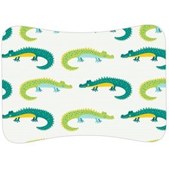 Cute-cartoon-alligator-kids-seamless-pattern-with-green-nahd-drawn-crocodiles Velour Seat Head Rest Cushion by uniart180623