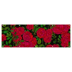 Seamless-pattern-with-colorful-bush-roses Banner And Sign 12  X 4  by uniart180623