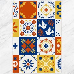 Mexican-talavera-pattern-ceramic-tiles-with-flower-leaves-bird-ornaments-traditional-majolica-style- Canvas 12  X 18  by uniart180623