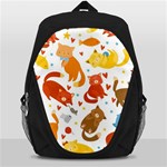 Seamless Pattern With Kittens White Background Backpack Bag Front