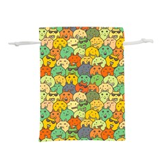 Seamless Pattern With Doodle Bunny Lightweight Drawstring Pouch (l) by uniart180623