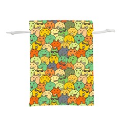 Seamless Pattern With Doodle Bunny Lightweight Drawstring Pouch (l) by uniart180623