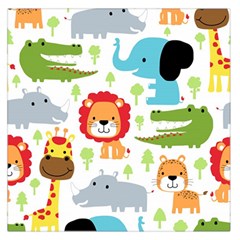 Seamless-pattern-vector-with-animals-cartoon Square Satin Scarf (36  X 36 ) by uniart180623