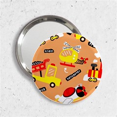 Seamless-pattern-cartoon-with-transportation-vehicles 2 25  Handbag Mirrors by uniart180623