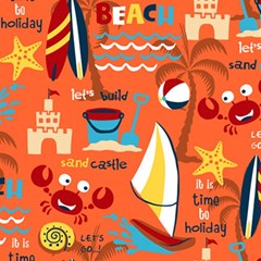 Seamless-pattern-vector-beach-holiday-theme-set Play Mat (rectangle) by uniart180623