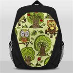 Seamless-pattern-with-trees-owls Backpack Bag Front