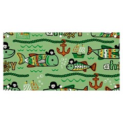 Seamless-pattern-fishes-pirates-cartoon Banner And Sign 6  X 3  by uniart180623