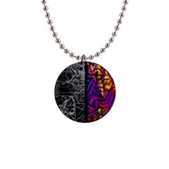 Ambiguity Tobe Brain Duality Mind Minimal Thinking 1  Button Necklace by uniart180623