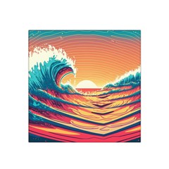 Waves Ocean Sea Tsunami Nautical Art Nature Satin Bandana Scarf 22  X 22  by uniart180623
