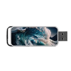 Tsunami Waves Ocean Sea Water Rough Seas Portable Usb Flash (one Side) by uniart180623