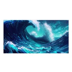 Tsunami Tidal Wave Ocean Waves Sea Nature Water Satin Shawl 45  X 80  by uniart180623