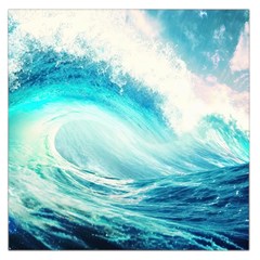 Tsunami Waves Ocean Sea Nautical Nature Water Nature Square Satin Scarf (36  X 36 ) by uniart180623