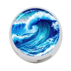 Tsunami Tidal Wave Ocean Waves Sea Nature Water Blue Painting 4-port Usb Hub (one Side) by uniart180623